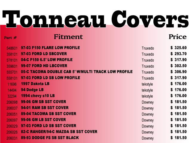Tonneau Covers on clearance at M & W Tire Tonneau Covers on clearance at M & W Tire