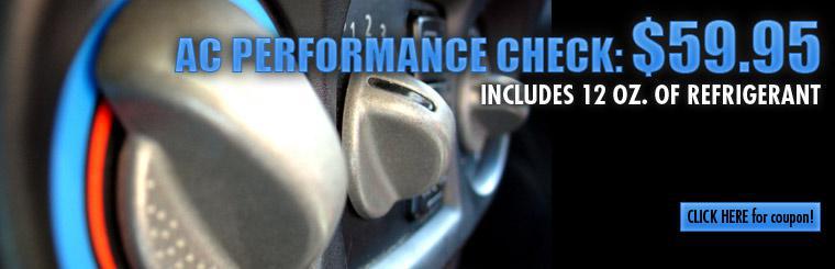 Get an AC performance check for only $59.95! Click here for coupon.
