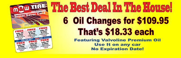 The Best Deal in the House: Receive six oil changes for $94.95—that's only $15.83 each!