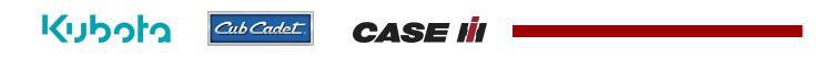 We carry products from Kubota, Cub Cadet, and Case IH.