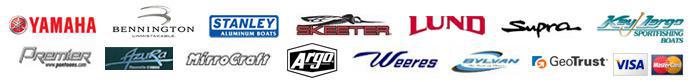 We carry Yamaha, Bennington, Stanley, Skeeter, Lund, Supra, Keylargo, Azera, Mirrocraft, Premier, and Argo. We accept Visa and MasterCard, Our site is secured by GeoTrust.