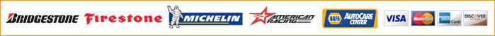 We carry Bridgestone, Firestone, Michelin, and American Racing products.