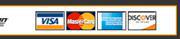 We accept Visa, MasterCard, American Express, and Discover.