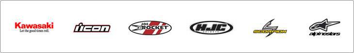 We carry products from Kawasaki, Icon, Joe Rocket, HJC, ScorpionExo, and Alpinestars.
