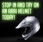 Stop in and try on an Arai helmet today!