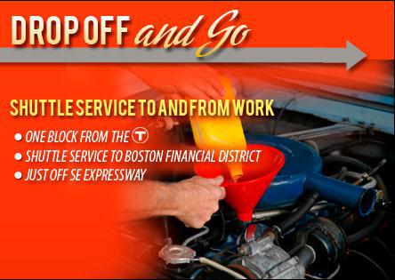 Drop Off and Go: Try our shuttle service to and from work! We are one block from the T, just off the SE Expressway. We also offer shuttle service to the Boston Financial District.