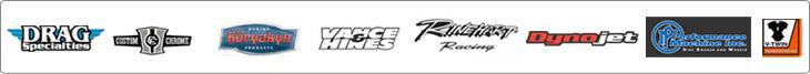 We carry products from Drag Specialties, Custom Chrome, Kuryakyn, Vance & Hines, Rinehart, Dynojet, Performance Machines, and V-Twin Manufacturing.