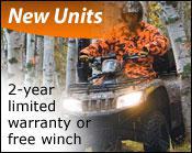 New Units: 2 year limited warranty or free winch.