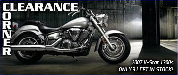 Clearance corner. 2007 V-STar 1300s. Only 3 left in stock!