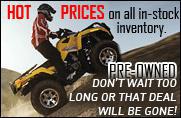 Hot prices on all in-stock inventory. Pre-Owned. Don't wait too long or that deal will be gone!