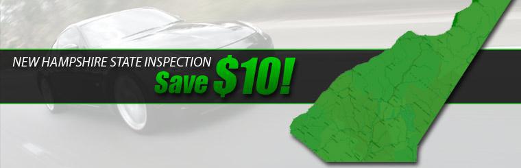 Save $10 on a New Hampshire State Inspection.