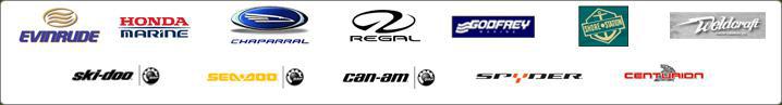 We carry Evinrude, Honda Marine, Johnson, Chaparral, Regal, Godfrey, Shore Station, Ski-Doo, Sea-Doo, Can-Am, Spyder, and Weldcraft.