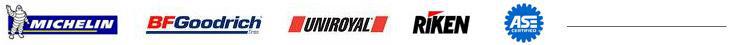 We carry products from Michelin, BFGoodrich, Uniroyal, and Riken.