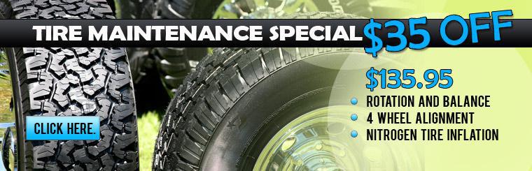 Click here to save $35 on the Tire Maintenance Special.