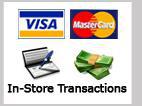 Visa, MasterCard, Check, Cash, In-Store Transactions