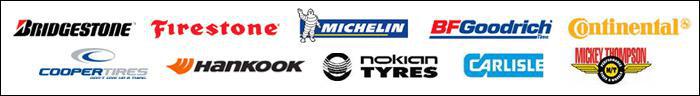 We carry products from Bridgestone, Firestone, Michelin, BFGoodrich, Continental, Cooper Tires, Hankook, Nokian Tires, Carlisle, and Mickey Thompson