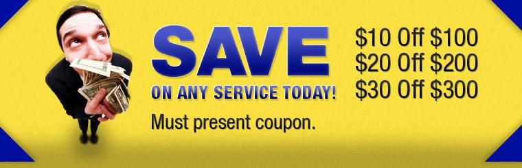 Save on any service today! Click here for coupon.