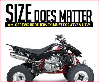 Size does matter—10% off Two Brothers exhaust for ATVs & UTVs.