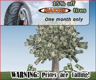 Warning: prices are falling! 15% off Maxxis tires. One month only.