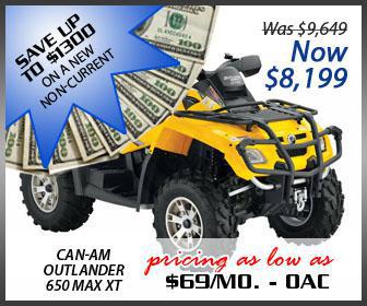 Save up to $1300 on a new non-current. Was $9,649, now $8,199! Can-Am Outlander 650 Max XT pricing as low as $69/mo. - OAC