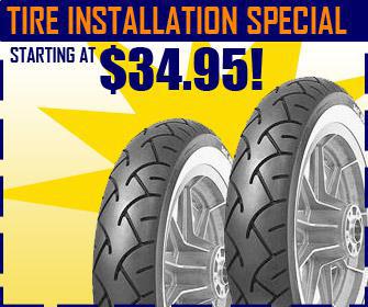 Tire installation special starting at $34.95!