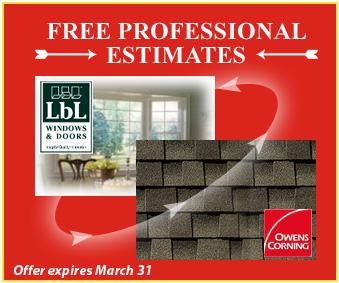 Free Professional Estimates: Offer expires March 31st.