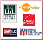 We carry: LbL Windows & Doors; AEE Solar; Alside; GAF ELK products. We are a member of the National Roofing Contractors Association.