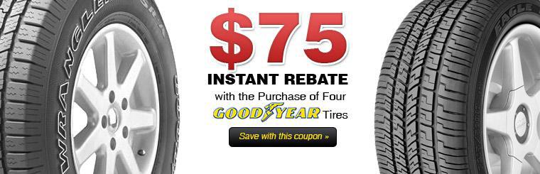 Click here to get a $75 instant rebate on Goodyear tires.