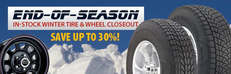 Save up to 30% during our in-stock winter tire and wheel closeout sale!