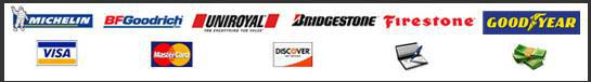 We carry Michelin, BFGoodrich, Uniroyal, Bridgestone, Firestone, and Goodyear products. We accept Visa, MasterCard, Discover, checks, and cash.