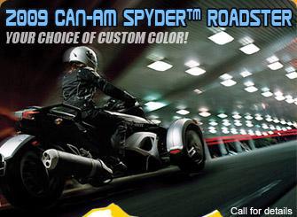 2009 Can-Am Spyder Roadster: Your choice of custom color! Call for details.