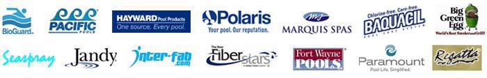 We carry products from BioGuard, Pacific, Hayward, Polaris, Marquis Spas, Baquacil, Big Green Egg, Seaspray, Jandy, Interfab, Fiberstars, Fort Wayne Pools, Paramount Pools, and Regatta Pools.