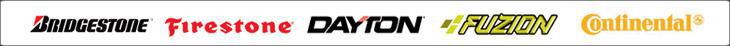 We carry products from Bridgestone, Firestone, Dayton, Fuzion, and Continental.