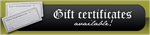 Gift certificates available!