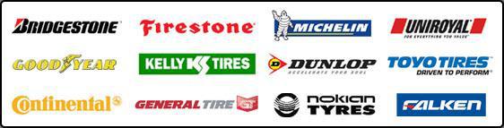 We carry products from Bridgestone, Firestone, Michelin, Uniroyal, Goodyear, Kelly Tires, Dunlop, Toyo Tires, Continental, General Tire, Nokian Tyres, and Falken.