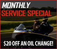 Monthly Service Special: $20 off an oil change.