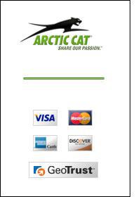We carry Arctic Cat products. This site is secured by GeoTrust. We accept Visa, MasterCard, Discover, and American Express.