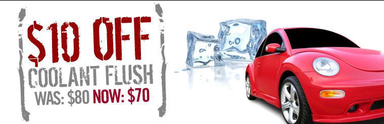 Get $10 off a coolant flush—now only $70!