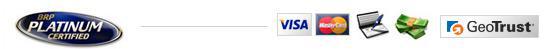 We are BRP Platinum certified. We accept the following forms of payment: Visa, MasterCard, checks, and cash.