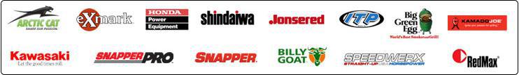 We carry products from Arctic Cat, Exmark, Honda Power Equipment, Shindaiwa, Jonsered, ITP, Big Green Egg, Kawasaki, Snapper Pro, Snapper, Billy Goat, Speedwerx, Redmax, and Kamado Joe.