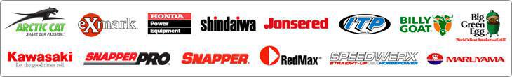 We carry products from Arctic Cat, Exmark, Honda Power Equipment, Shindaiwa, Jonsered, ITP, Big Green Egg, Kawasaki, Snapper Pro, Snapper, Billy Goat, Speedwerx, RedMax, and Maruyama.
