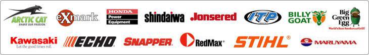 We carry products from Arctic Cat, Exmark, Honda Power Equipment, Shindaiwa, Jonsered, ITP, Big Green Egg, Kawasaki, Echo, Snapper, Billy Goat, STIHL, RedMax, and Maruyama.
