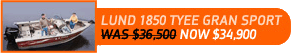 Lund 1850 Tyee Gran Sport now $34,900! Was $36,500.