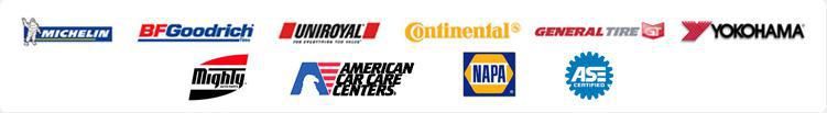 We proudly feature products from Michelin, BFGoodrich, Uniroyal, Continental, General, and Yokohama.