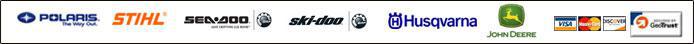 We carry Polaris, STIHL, Sea-Doo, Ski-Doo, Husqvarna, and John Deere products. We accept Visa, MasterCard, and Discover.