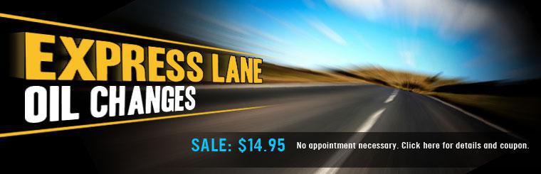 Click here for our $14.95 oil change. No appointment necessary.
