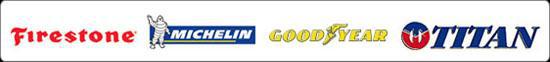 Firestone, Michelin, Goodyear, and Titan