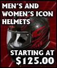 Men's and women's icon helmets starting at $125.00.