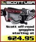 Scott USA. Scott off-road goggles starting at $24.95.
