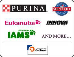 We carry Purina, Science Diet, Eukanuba, Innova, Iams and more.